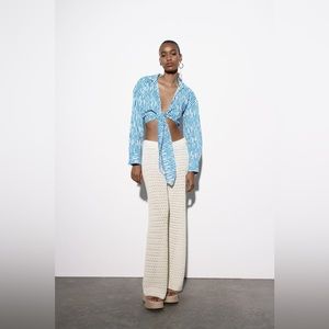 New Zara Striped Linen Shirt - XS